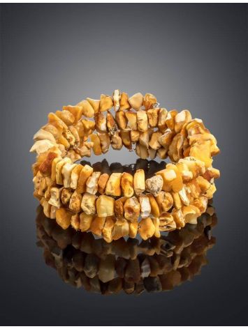Unpolished Honey Amber Wrap Bracelet, image , picture 2
