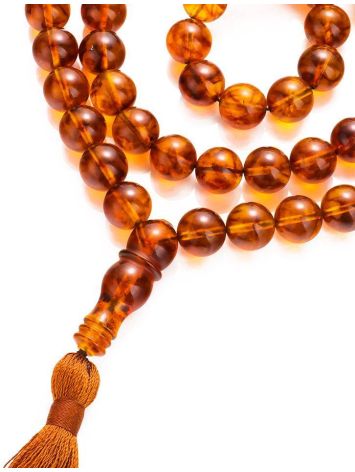 Muslim 66 Cognac Amber Prayer Beads, image , picture 3