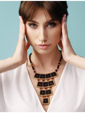 Multicolor Amber Necklace With Glass Beads The Fable, image , picture 5
