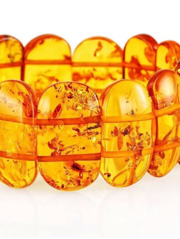 Cognac Amber Flat Beaded Bracelet, image , picture 3