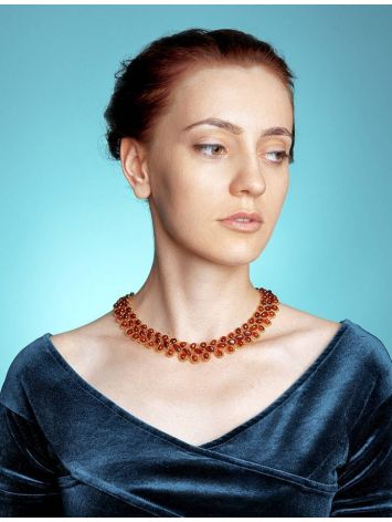 Amber Necklace With Yellow Glass Beads The Fable, image , picture 5