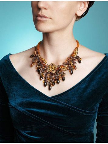 Multicolor Amber Necklace With Brown Beads The Fable, image , picture 5