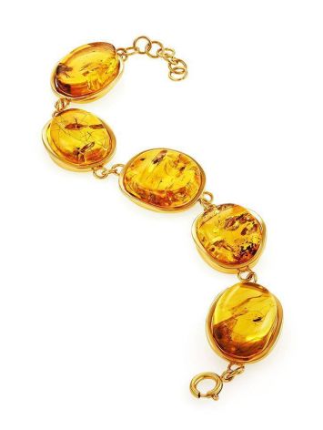 Link Amber Bracelet In Gold Plated Silver With Inclusions The Clio, image , picture 7