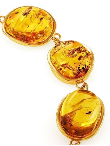 Link Amber Bracelet In Gold Plated Silver With Inclusions The Clio, image , picture 8