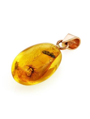 Amber Pendant In Gold With Inclusion The Clio, image , picture 5