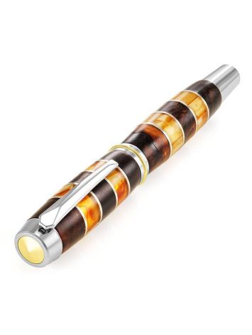 Handmade Birch Wood Fountain Pen With Honey Amber The Indonesia, image , picture 3
