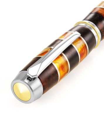 Handmade Birch Wood Fountain Pen With Honey Amber The Indonesia, image , picture 5