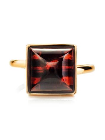 Adjustable Golden Ring With Square Cut Amber The Ovation, Ring Size: Adjustable, image , picture 5