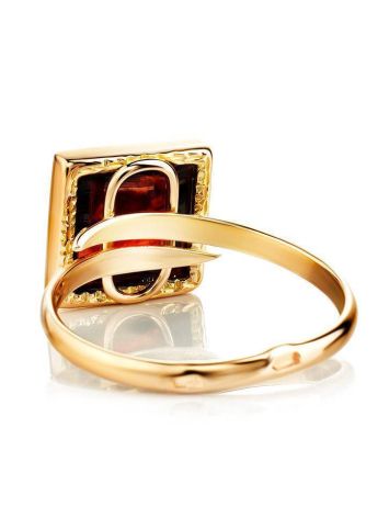 Adjustable Golden Ring With Square Cut Amber The Ovation, Ring Size: Adjustable, image , picture 6