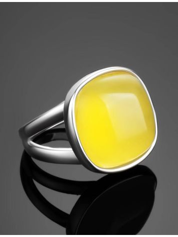 Honey Amber Ring In Sterling Silver The Copenhagen, Ring Size: 11 / 20.5, image , picture 2