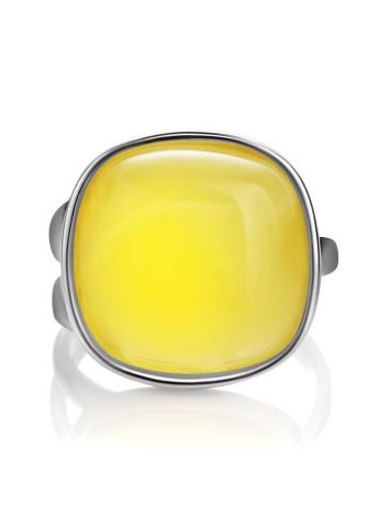 Honey Amber Ring In Sterling Silver The Copenhagen, Ring Size: 11 / 20.5, image , picture 3