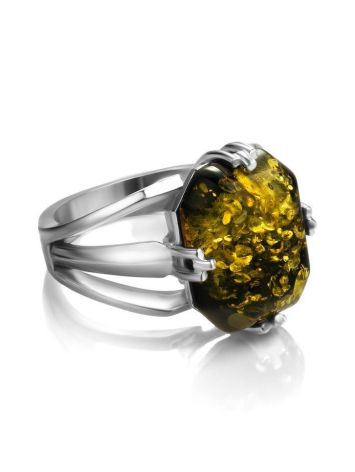 Faceted Amber Ring In sterling Silver The Jazz, Ring Size: 10 / 20, image , picture 4