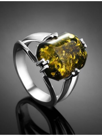 Faceted Amber Ring In sterling Silver The Jazz, Ring Size: 11.5 / 21, image , picture 2