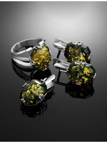 Faceted Amber Ring In sterling Silver The Jazz, Ring Size: 11.5 / 21, image , picture 6