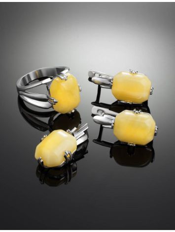 Faceted Amber Ring In Sterling Silver The Jazz, Ring Size: 11.5 / 21, image , picture 5