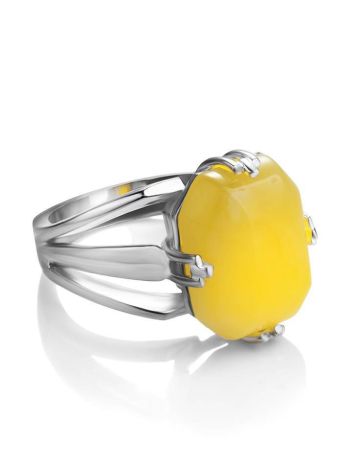 Faceted Amber Ring In Sterling Silver The Jazz, Ring Size: 11.5 / 21, image , picture 3