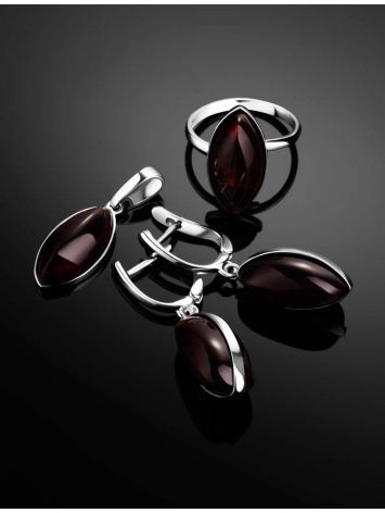 Cherry Amber Ring In Sterling Silver The Amaranth, Ring Size: Adjustable, image , picture 5