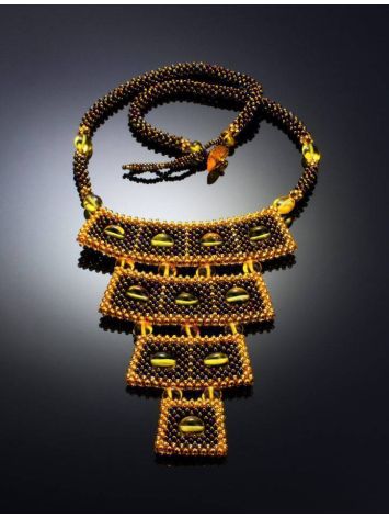 Multicolor Amber Necklace With Glass Beads The Fable, image , picture 2