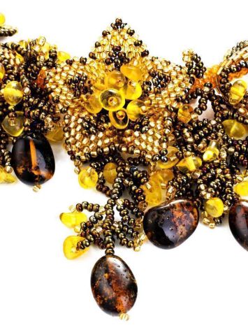 Multicolor Amber Necklace With Brown Beads The Fable, image , picture 3