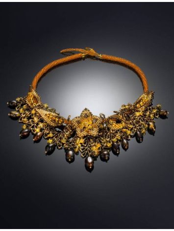 Multicolor Amber Necklace With Brown Beads The Fable, image , picture 2