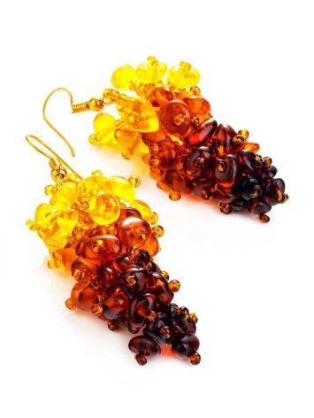 Multicolor Amber Drop Earrings With Glass Beads The Fable, image , picture 3