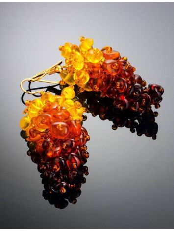 Multicolor Amber Drop Earrings With Glass Beads The Fable, image , picture 2