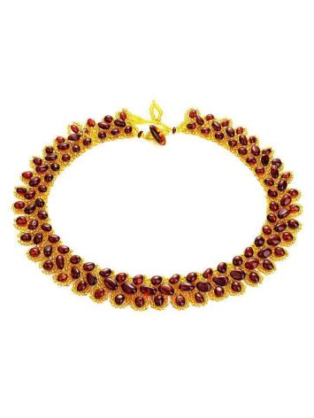 Amber Necklace With Yellow Glass Beads The Fable, image , picture 4