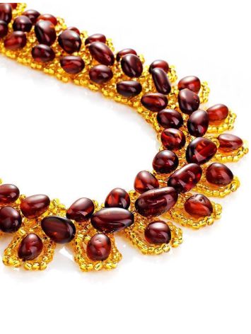 Amber Necklace With Yellow Glass Beads The Fable, image , picture 3