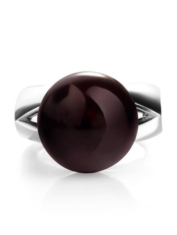Stylish Silver Ring With Cherry Amber The Jupiter, Ring Size: 4 / 15, image , picture 4