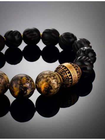 Black Amber Beaded Bracelet With Ebony Wood The Cuba, image , picture 2