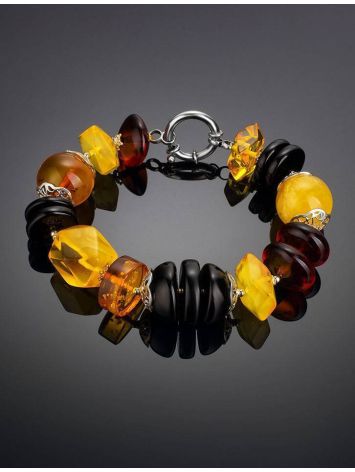 Multicolor Amber Beaded Bracelet, image , picture 2