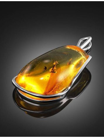 Amber Pendant In Sterling Silver With Inclusions The Clio, image , picture 2