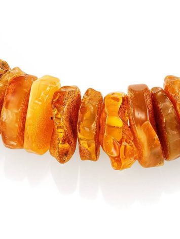 Textured Honey And Cognac Amber Beaded Necklace, image , picture 4