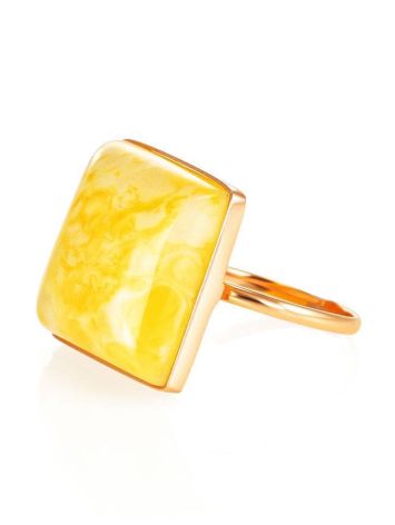 Geometric Amber Ring In Gold, Ring Size: 7 / 17.5, image , picture 3