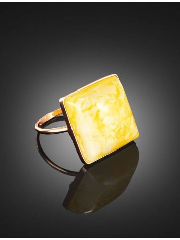Geometric Amber Ring In Gold, Ring Size: 7 / 17.5, image , picture 2