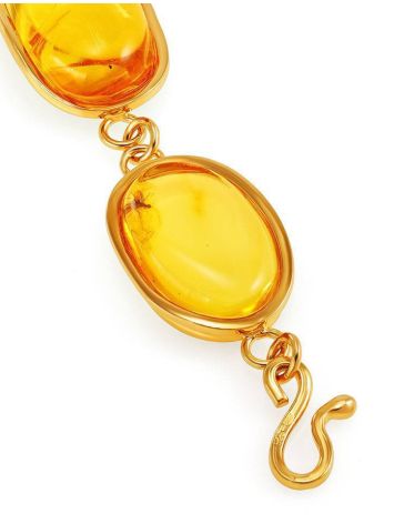 Link Amber Bracelet In Gold Plated Silver With Inclusions The Clio, image , picture 8
