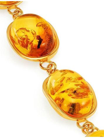 Link Amber Bracelet In Gold Plated Silver With Inclusions The Clio, image , picture 9