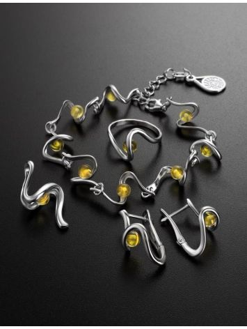 Lemon Amber Pendant In Sterling Silver The Leia, image , picture 4
