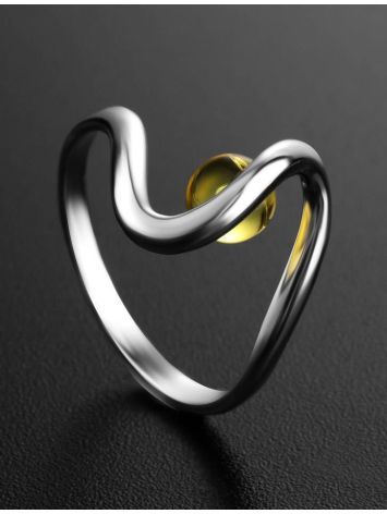Lemon Amber Ring In Sterling Silver The Leia, Ring Size: 9.5 / 19.5, image , picture 2