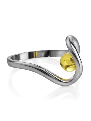 Lemon Amber Ring In Sterling Silver The Leia, Ring Size: 9.5 / 19.5, image , picture 3