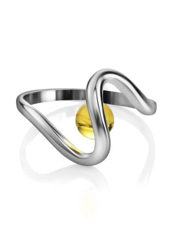 Lemon Amber Ring In Sterling Silver The Leia, Ring Size: 9.5 / 19.5, image , picture 4