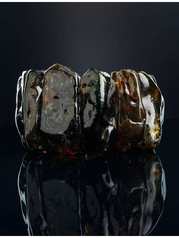 Natural Black Amber Bracelet The Volcano, image , picture 2