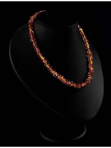 Cognac Amber Beaded Necklace, image , picture 4