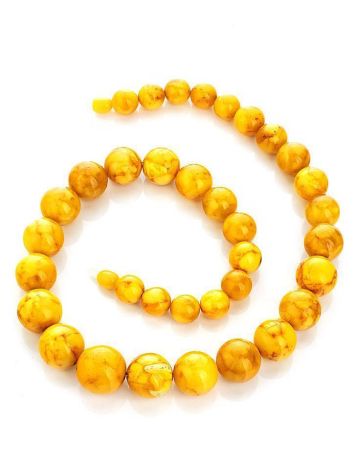 Molded Honey Amber Ball Beaded Necklace, image , picture 3