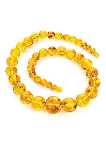 Bold Lemon Amber Ball Beaded Necklace, image , picture 3