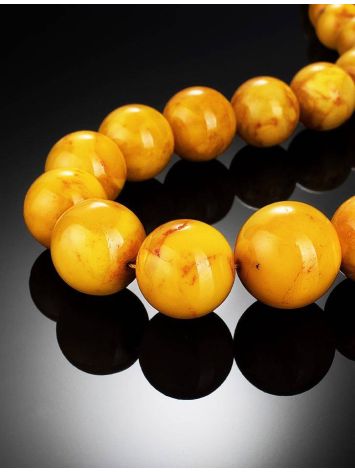 Molded Honey Amber Ball Beaded Necklace, image , picture 2