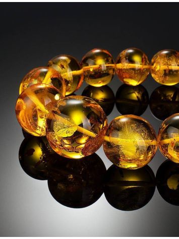 Bold Lemon Amber Ball Beaded Necklace, image , picture 2