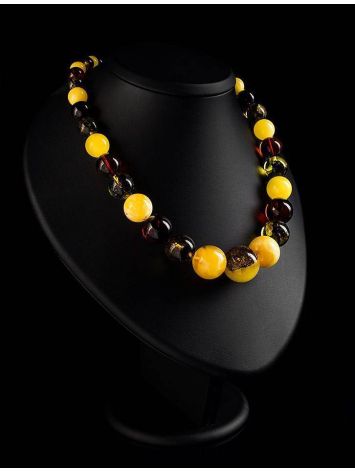 Multicolor Amber Ball Beaded Necklace, image , picture 3