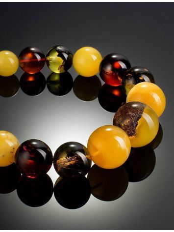 Multicolor Amber Ball Beaded Necklace, image , picture 2