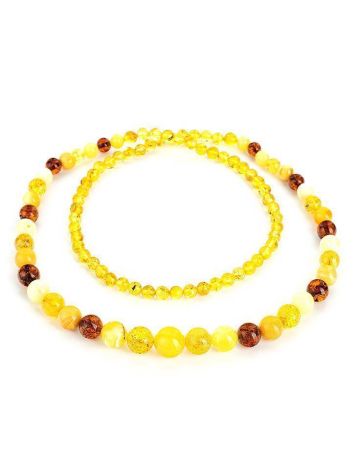Multicolor Amber Ball Beaded Necklace, image , picture 3